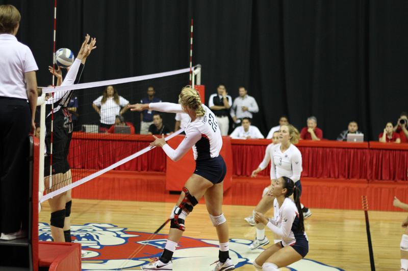 In a loss to first place UNLV, outside hitter Korrin Wild had another solid game collecting 13 kills and 10 digs on Friday night. On the season, Wild is second on the team with 264 kills and 253 digs.
Brad Soo / The Collegian