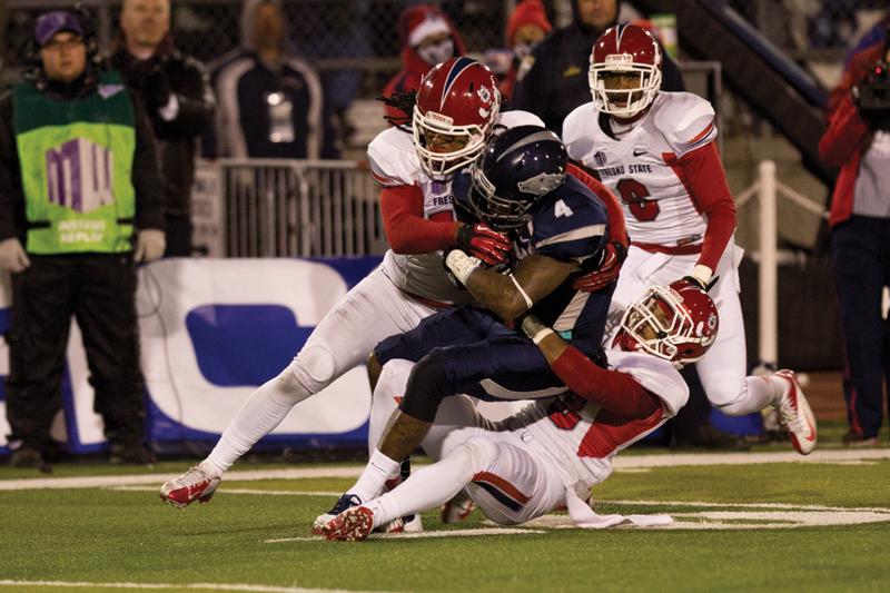 Scoring 21 points in Saturday’s 52-36 win against Nevada, the ’Dogs defense, including defensive backs Derron Smith (13), Phillip Thomas (16) and L.J. Jones (6), was relentless in stopping the Wolf Pack’s offense. Fresno State also added four takeaways in the game.