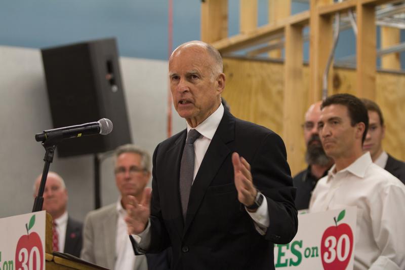 Governor+Jerry+Brown+addressed+local+media+in+Fresno+last+October+about+Proposition+30.+Browns+proposal+incorporates+Prop.+30+reimbursement.