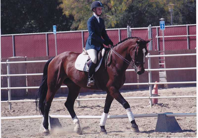 Senior Lauren Carr rides on Olivia, her favorite horse. Carr and six other seniors will be honored Friday at during the team's double-header at the Student Horse Center. Photo courtesy of Fresno State Athletics.  