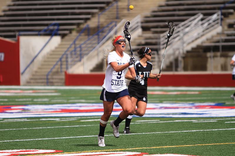 Fresno State attacker Briana Hetherington led the Bulldogs in scoring last season with 16 goals. The Fresno State lacrosse team opens the season on the road against Presbyterian in Los Angeles on Sunday. Brad Soo / The Collegian