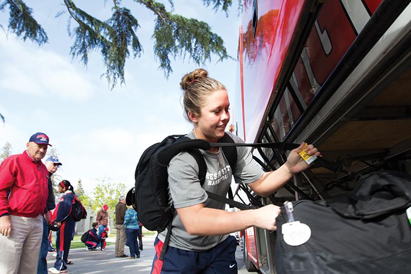 Taylor Thompson, above, packs her bags for the Bulldogs’ trip to Lubbock, Tex. for their match against No. 2 Cal in the first round of the NCAA Tournament. Roe Borunda / The Collegian