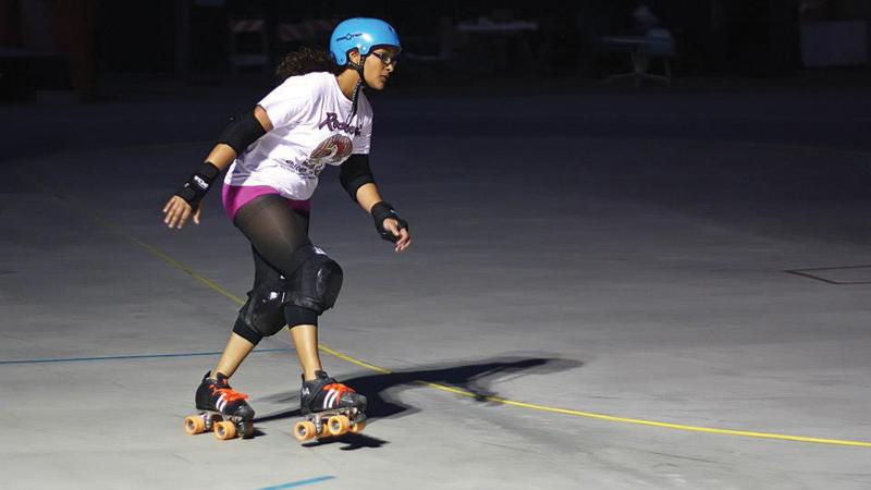 Fresno State student Carlie Gonzalez set aside her shy nature to join the rough and physical sport of derby racing, taking the name Curlie Sue-Icide.
/ Photo courtesy of Carlie Gonzalez