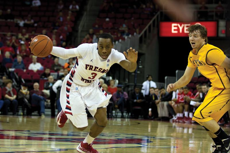 Fresno State guard Kevin Olekaibe will be transferring schools for his senior season. Last season, he averaged 8.3 points per game and shot 34.7 percent from the field -- both career-lows. Roe Borunda / The Collegian