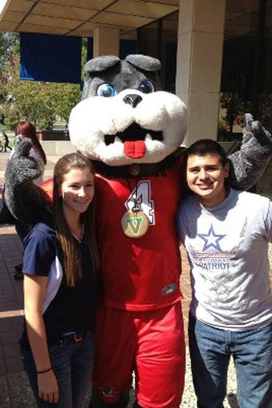 Newly elected 2013-2014 ASI president Moses Menchaca with Fresno State’s mascot Time Out.
Photo Courtesy of Moses Menchaca