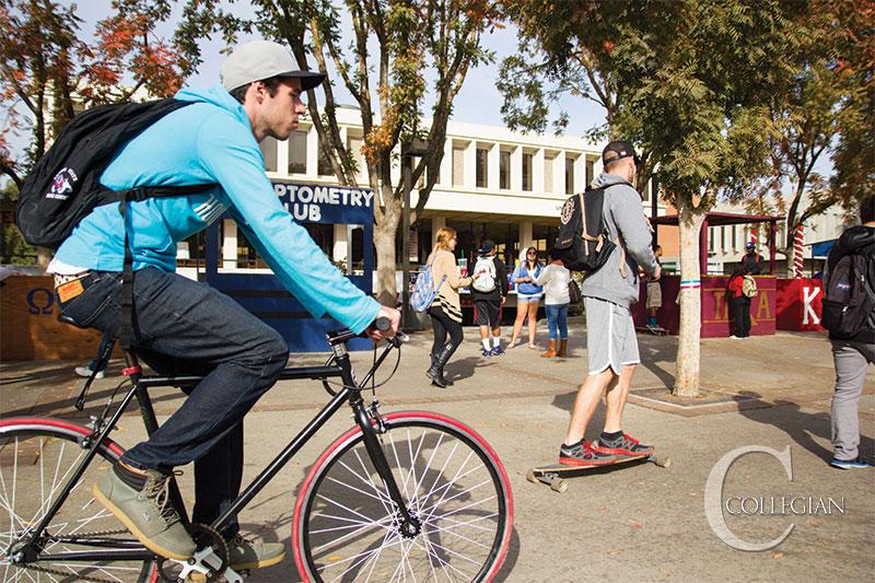Students on wheels navigate campus 