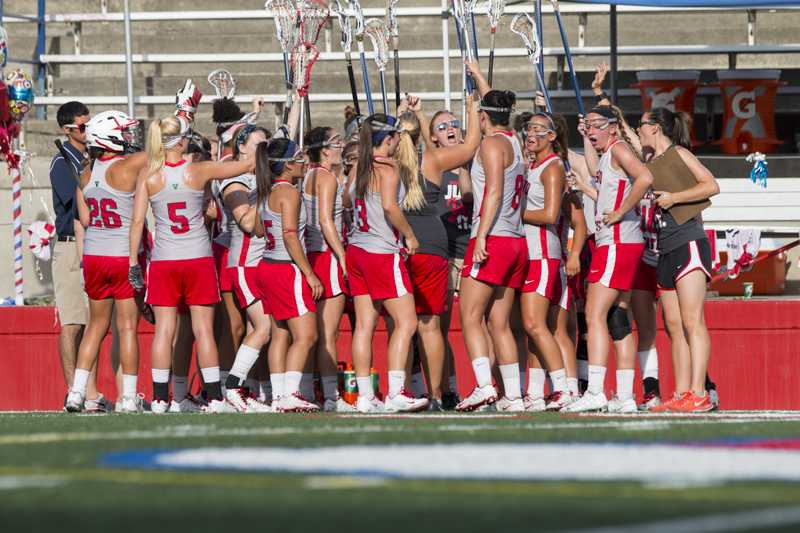 The Fresno State lacrosse team played its final game of the season at Bulldog Stadium and won 16-12. Photo by Katie Eleneke/The Collegian