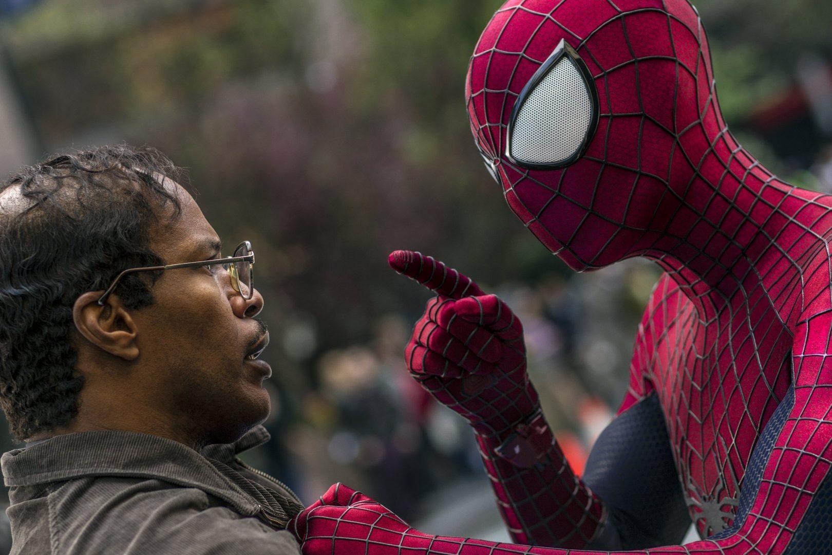 Jamie Foxx and Andrew Garfield star in The Amazing Spider-Man. (Niko Tavernise/Columba Pictures/MCT)