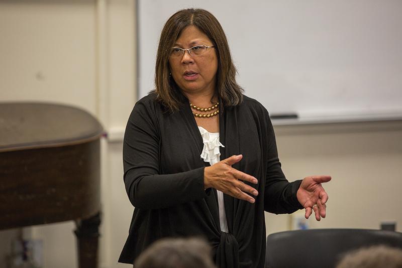 California state controller candidate Betty Yee spoke on campus Wednesday about the need to bridge gender equality gaps. Darlene Wendels / The Collegian