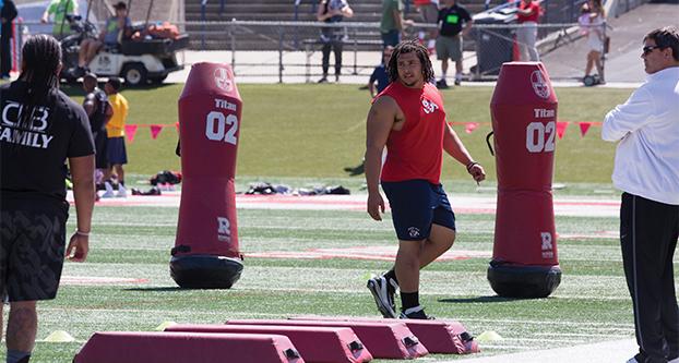 With all 32 NFL teams in attendance, 13 former Fresno State Bulldogs participated in Pro Day Wednesday at Bulldog Stadium. (Darlene Wendels/The Collegian)