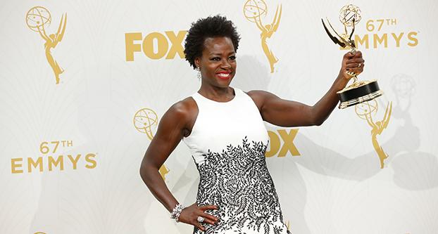 Viola Davis backstage at the 67th Annual Primetime Emmy Awards at the Microsoft Theater in Los Angeles on Sunday, Sept. 20, 2015. (Allen J. Schaben/Los Angeles Times/TNS)
