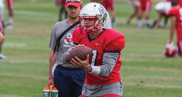 The play of sophomore quarterback Zack Greenlee will determine the fate of Fresno State’s offense moving forward. (Darlene Wendels/The Collegian)