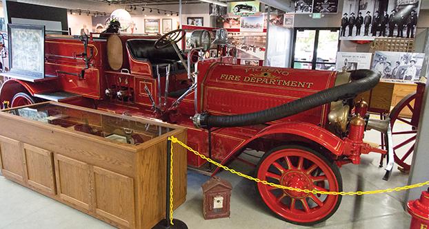 The restored fire engine in the new Fresno County Historical Museum. Paul Schlesinger / The Collegian 