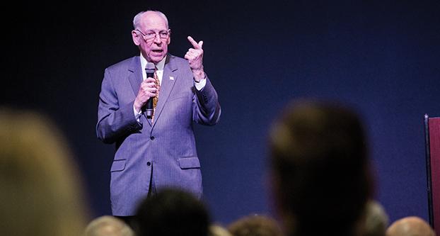 Pastor Rafael Cruz speaks to the public at the Cornerstone Church, April. 29, 2016. He also
references the bible and politics during his presentation. Khone Saysamongdy / The Collegian 