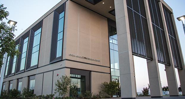 The Jordan Agricultural Research Center located on the Fresno State campus, Aug. 30, 2016. The brand new building was completed and opened to the public on May 13, 2016 and provides a research center for agricultural, engineering, science and mathematic students. (Khonesavanh Saysamongdy/The Collegian)  