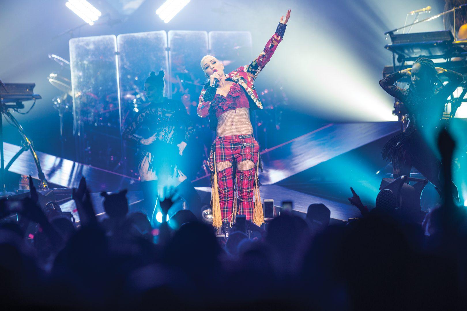Gwen Stefani performs at the Save Mart Center on Aug. 27, 2016. The crowd erupted as she returned from intermission to perform songs such as, “Red Flag,” “Wind It Up,” and “Baby Don’t Lie,” to name a few. (Khonesavanh Saysamongdy/The Collegian)  