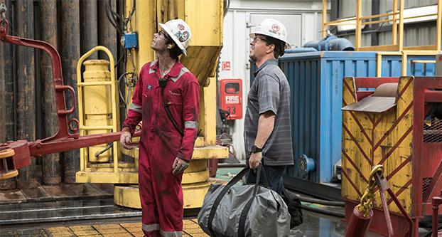 Mark Wahlberg and Dylan OBrien in Deepwater Horizon. (Lionsgate/TNS)