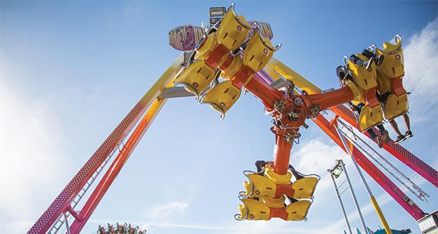 The “Inversion” ride is one of the many entertainments at the fresno fair. (Khone Saysamongdy/The Collegian)