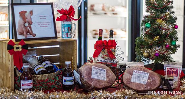 Helping Hams campaign at the Gwen Gibson Farm Market. The campaign is held to raise money to donate student-produced holiday hams to charitable organizations affiliated with Fresno State (The Collegian file photo).