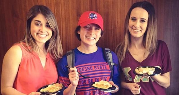 From left to right: Cathleen Fagundes, Bailey Rodriguez and Devin Blagg (Courtesy of Kappa Alpha Theta).