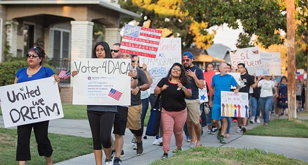 More+than+200+people+protested+in+support+of+the+Deferred+Action+for+Childhood+Arrivals%2C+or+DACA%2C+program+in+Fresnos+Tower+District+on+Sept.+17%2C+2017.+%28Daniel+Avalos%2FThe+Collegian%29
