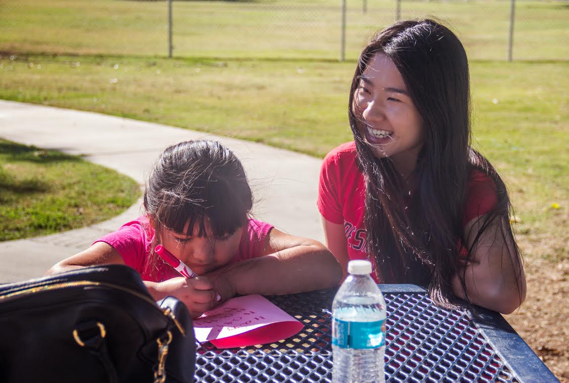 Fresno State student volunteers with Every Neighborhood Partnership program. Photo special to The Collegian.