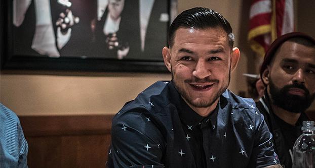 UFC fighter Cub Swanson at the UFC Media Lunch on Oct. 19, 2017 at the Elbow Room in Fresno. (Courtesy of Jason Duong)