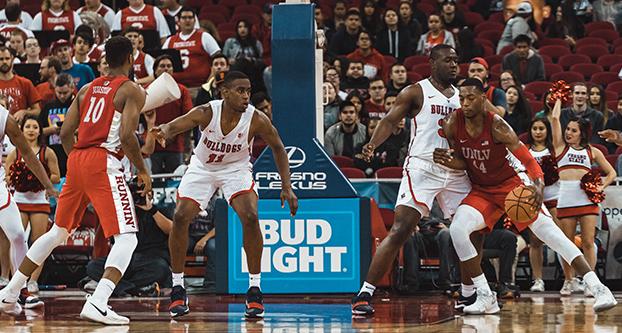 Bryson Williams and Terrell Carter II led the ‘Dogs to a victory over the University of Nevada Las Vegas at the Save Mart Center on Jan. 23, 2018. Fresno State won 69-63. (Alyssa Honore/ The Collegian)