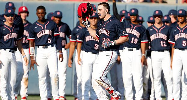 Catcher Carter Bins was added to the watch list for the Johnny Bench Award on March 6, 2018. (Fresno State Athletics) 
