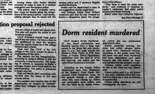 A Collegian archive from 1980 shows the report of a student who was murdered. The case remains unsolved today. (Archives)