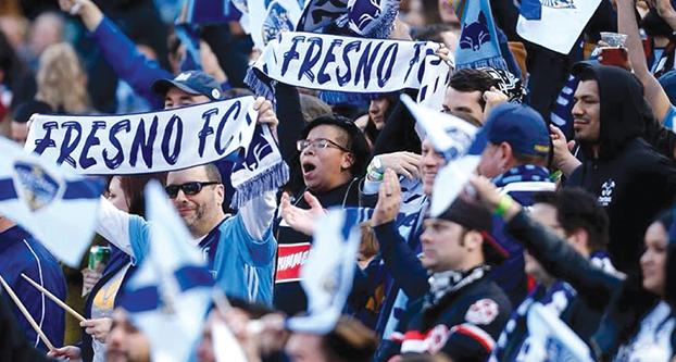 The crowd cheers as the Fresno Football Club plays against Las Vegas Lights at Chukchansi Park on March 17, 2018. Fresno FC lost, 3-2.(Courtesy of Kiel Maddox Photography) 
