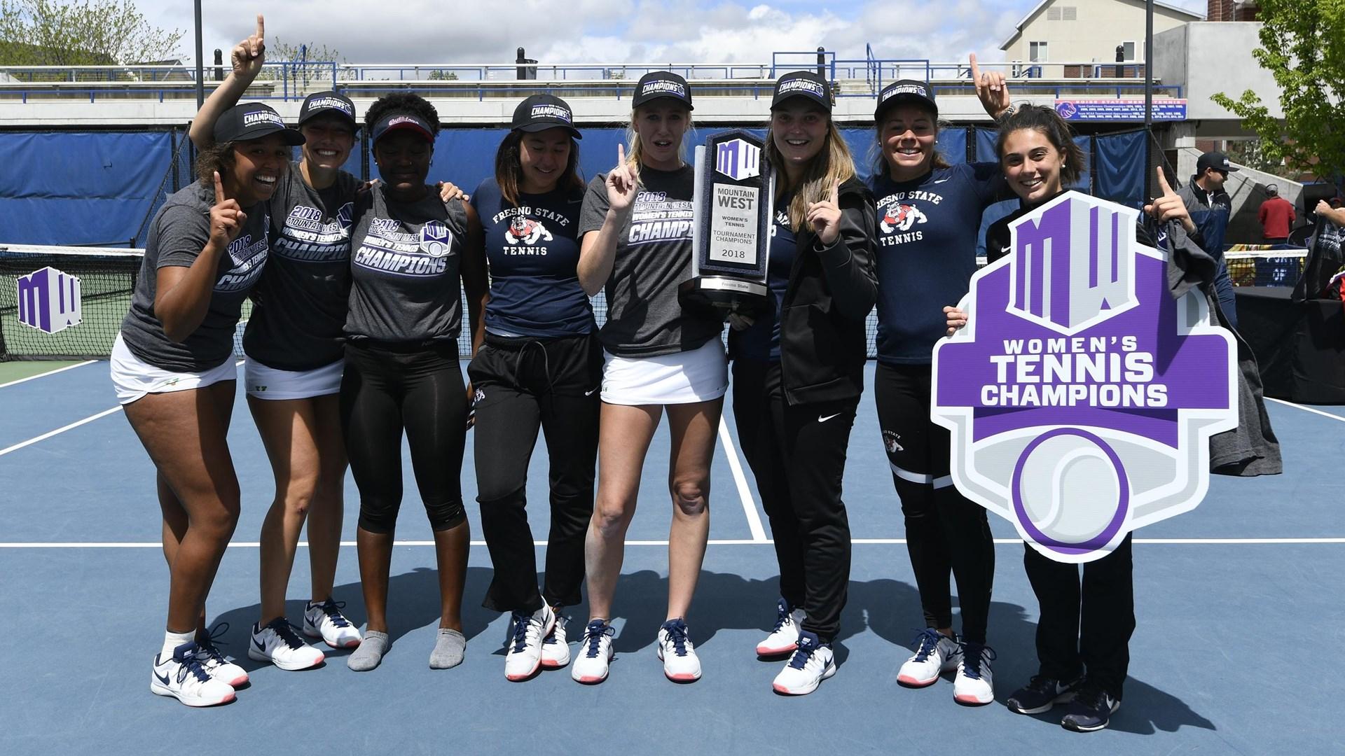 The+Fresno+State+women%E2%80%99s+tennis+team+is+set+to+face+No.+12+UCLA+in+the+first+round+of+the+NCAA+Championships+after+winning+the+Mountain+West+Championships+on+April+29%2C+2018.+%28Fresno+State+Athletics%29+