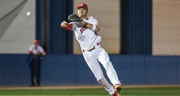 Senior Korby Batesole has 54 hits, one home run and a .400 slugging percentage so far in his final season with the Bulldogs. (Fresno State Athletics) 