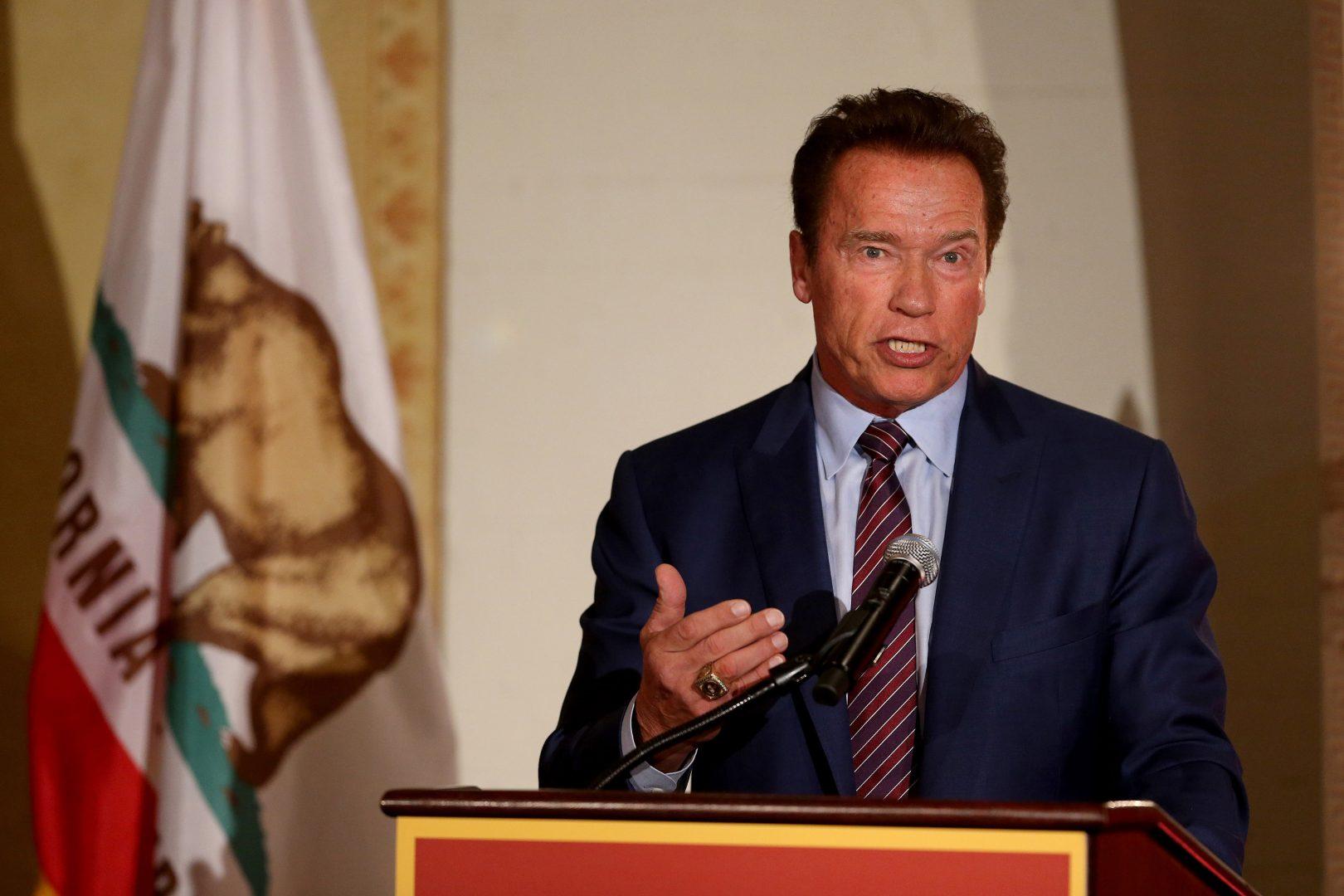 Former+California+Governor+Arnold+Schwarzenegger+speaks+on+the+Los+Angeles+campus+of+USC+on+April+5%2C+2017.+%28Rick+Loomis%2FLos+Angeles+Times%2FTNS%29