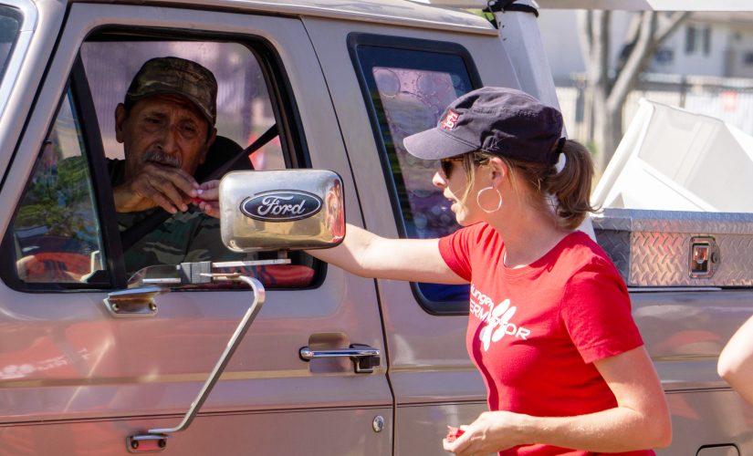 Fresno State and The Big Fresno Fair partnered for the fourth annual Feed the Need food drive. More than 60,000 pounds of food was donated on Sept. 27, 2018.(Jose Romo/The Collegian)
