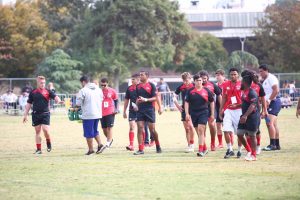 The Fresno State mens rugby team during the PWRC Championship final at the Kinesiology Field at Fresno State on Saturday, Nov. 03, 2018. (Jorge Rodriguez/The Collegian)