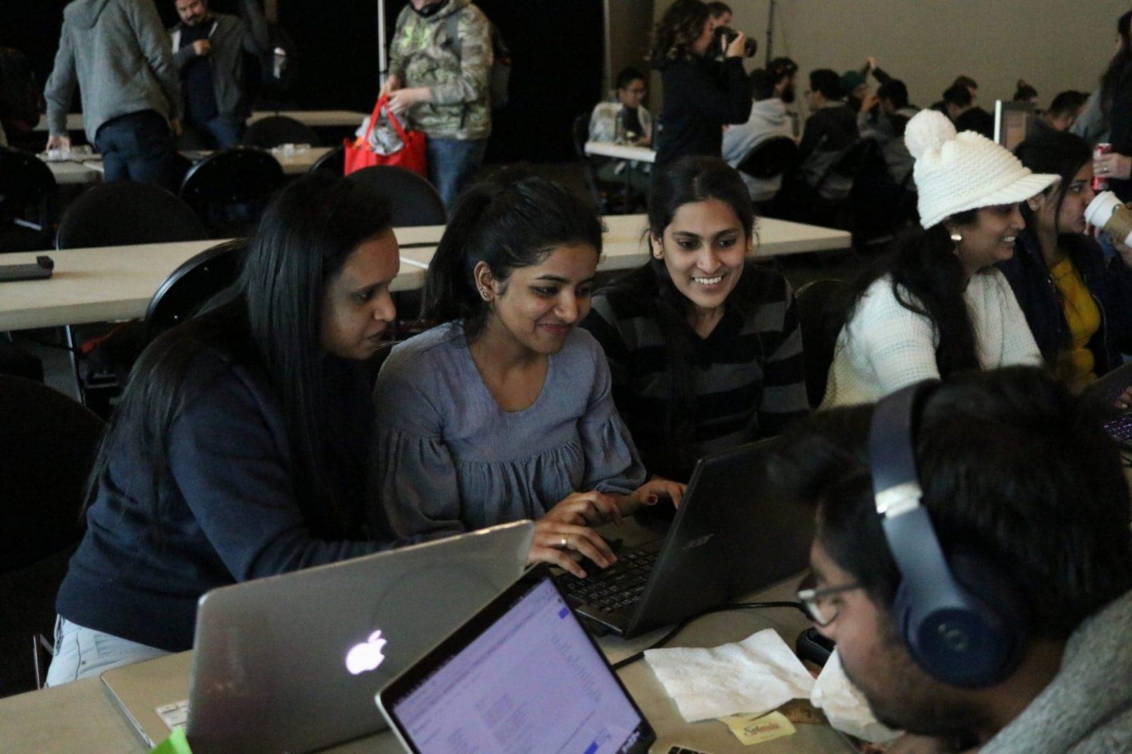 Students participate in HackFresnos 2019 hackathon at Fresno State on Saturday, Feb. 23, 2019. (Larry Valenzuela/The Collegian)