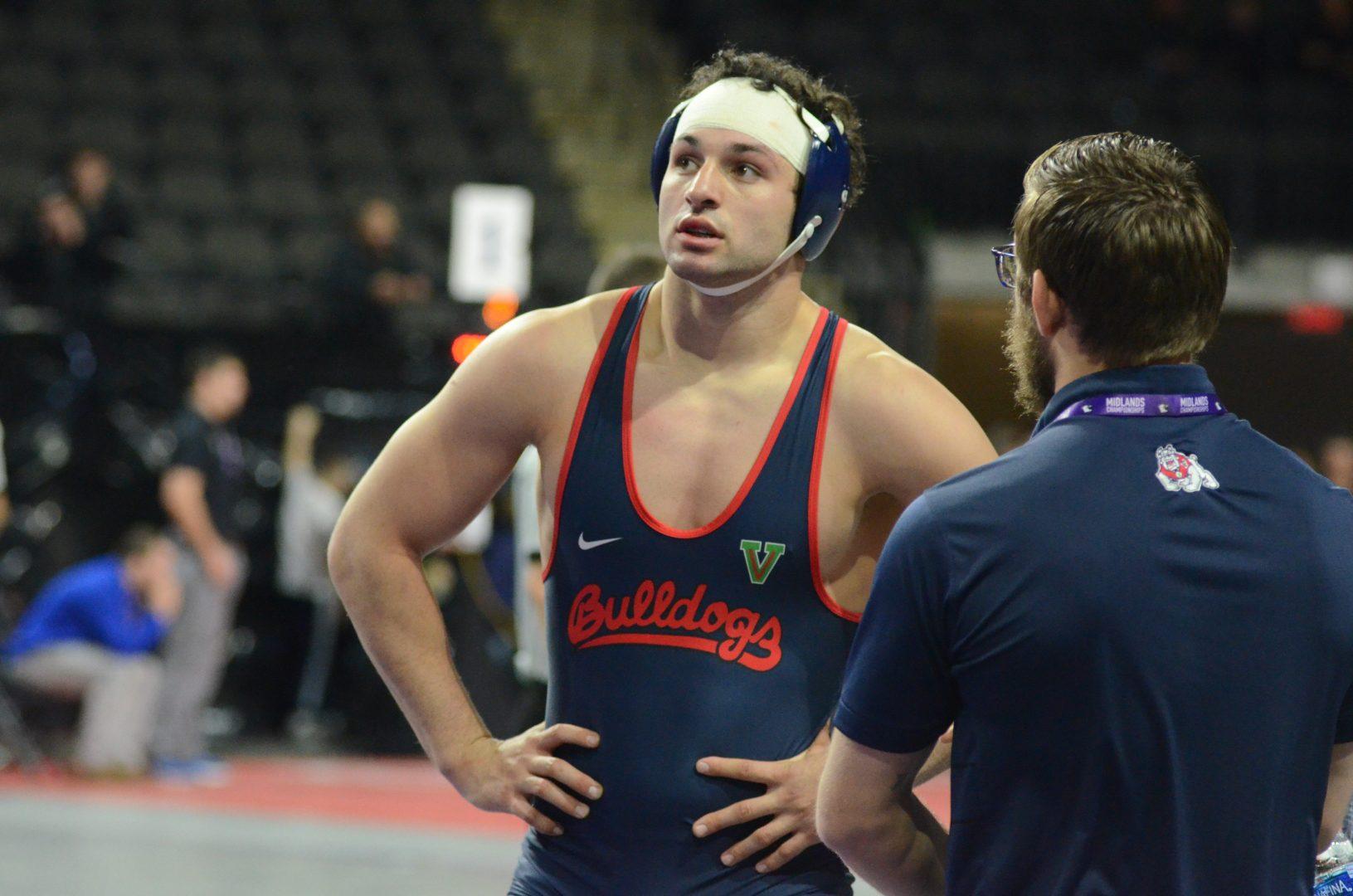 Josh Hokit earned a fifth place victory in overtime on Saturday. (Photo courtesy of Fresno State Athletics)