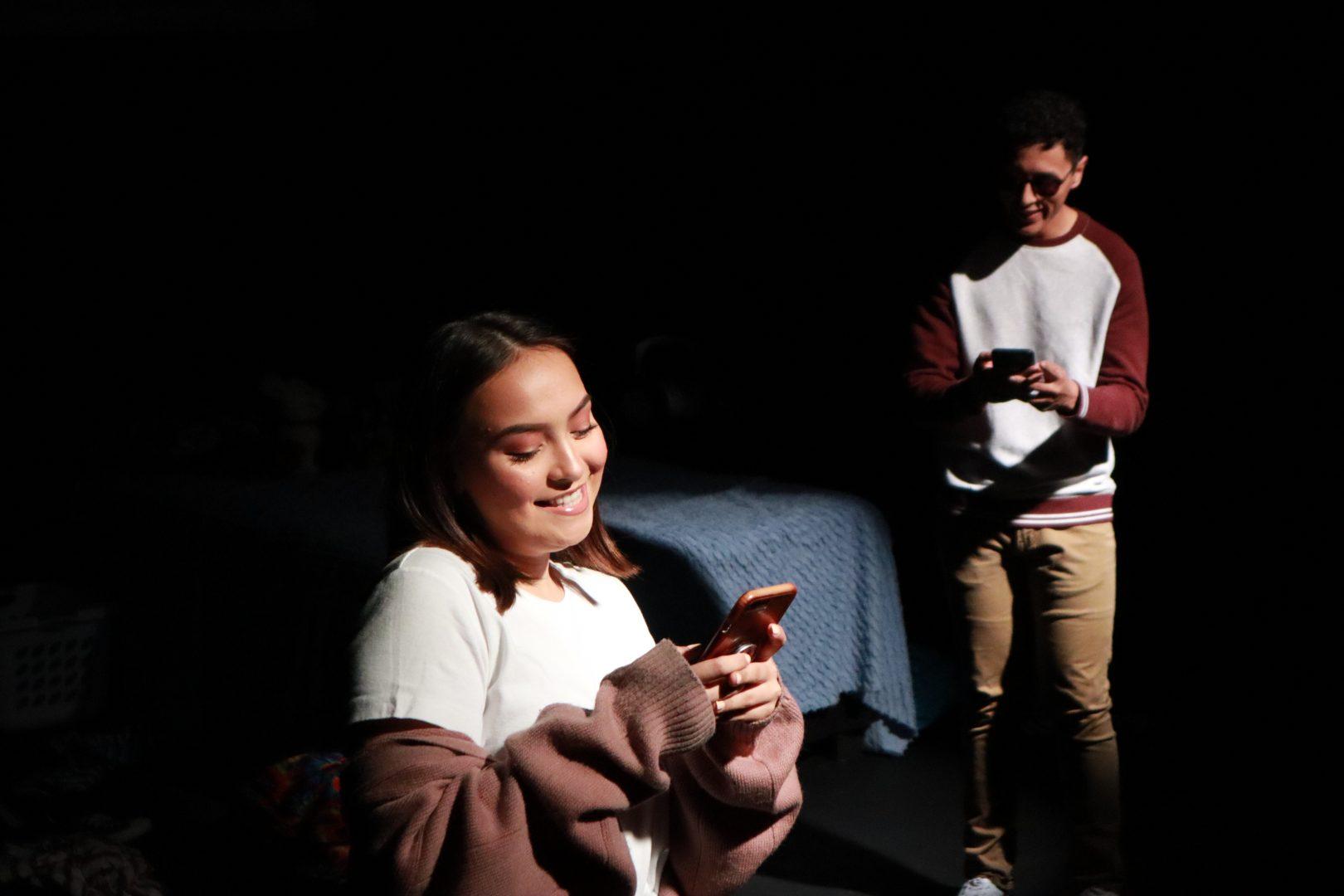 Taylor Cabiero, left, and Diego Nieves perform in the play subText on Saturday, April 6, 2019. (Courtesy Miguel A. Gastelum)