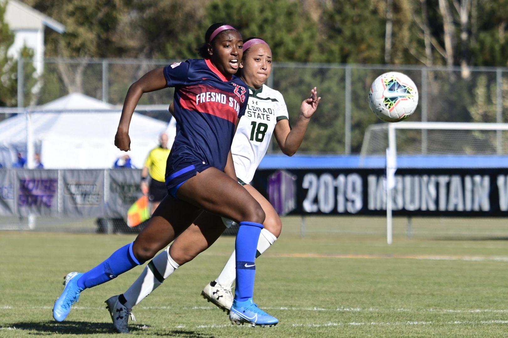 BOISE, ID - 5 NOV 2018: The 2019 Mountain West Womens Soccer Championship takes place at Boas Soccer Complex in Boise, ID. Timothy Nwachukwu/NCAA Photos (Courtesy of Fresno State Athletics)