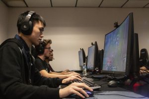 Gia Huy Bakon Yummi Pham competing alongside teammates in the first esports match in Fresno State history inside the eSports Areana in the USU on Saturday, Jan. 25, 2020.