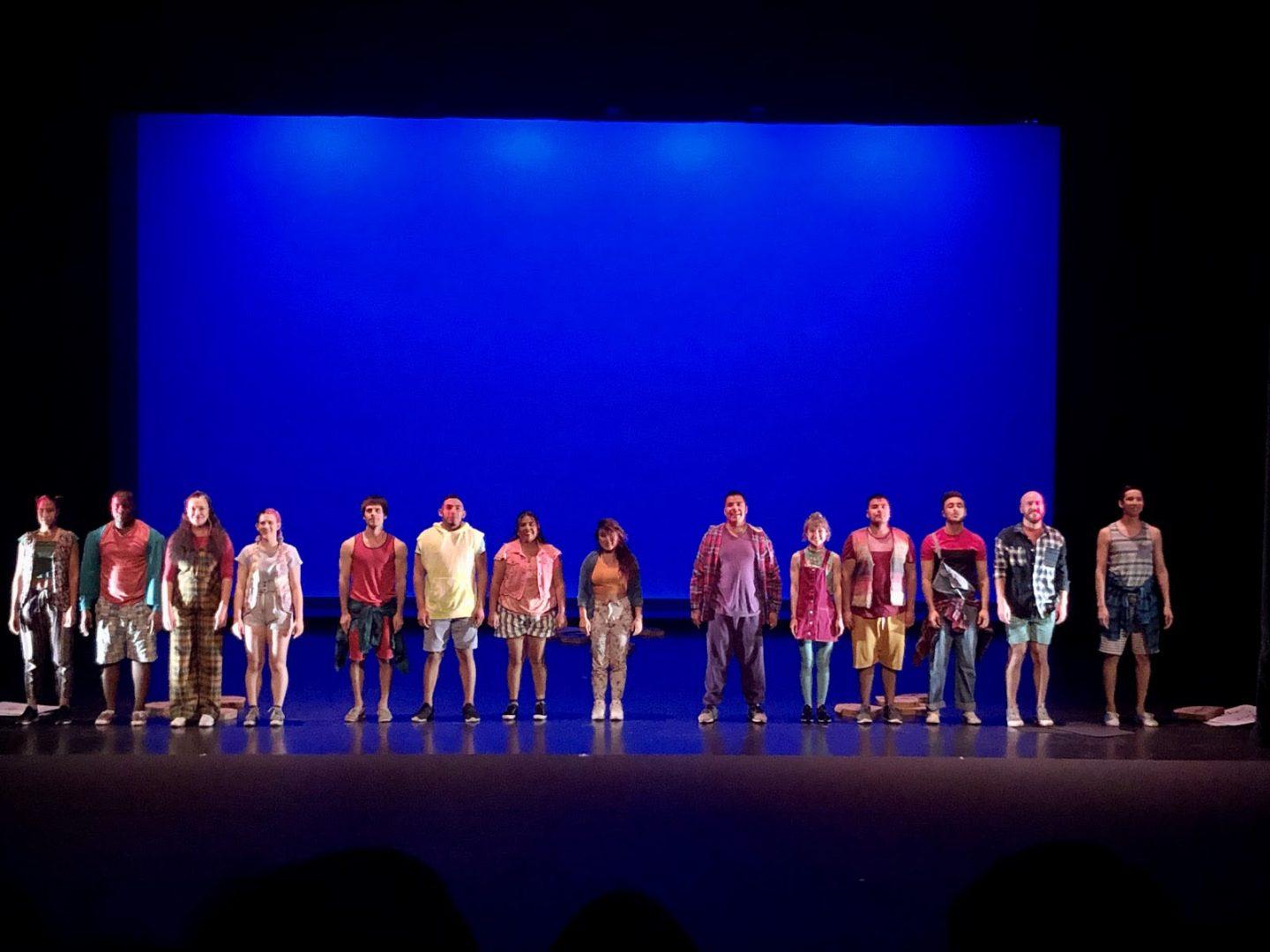 The cast of Covenants stands for applause at their opening show on Friday, Feb. 14, 2020. In The John Wright Theatre at Fresno State.
Photo By: Avery Johnson