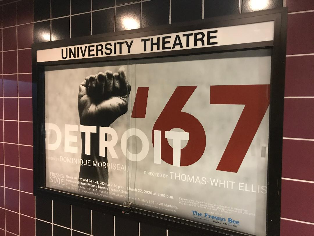 A+%E2%80%9CDetroit+%E2%80%9867%E2%80%9D+poster+displayed+inside+the+Speech+Arts+building+outside+of+the+John+Wright+Theatre.+%0A%28Alex+Yanez%2FThe+Collegian%29