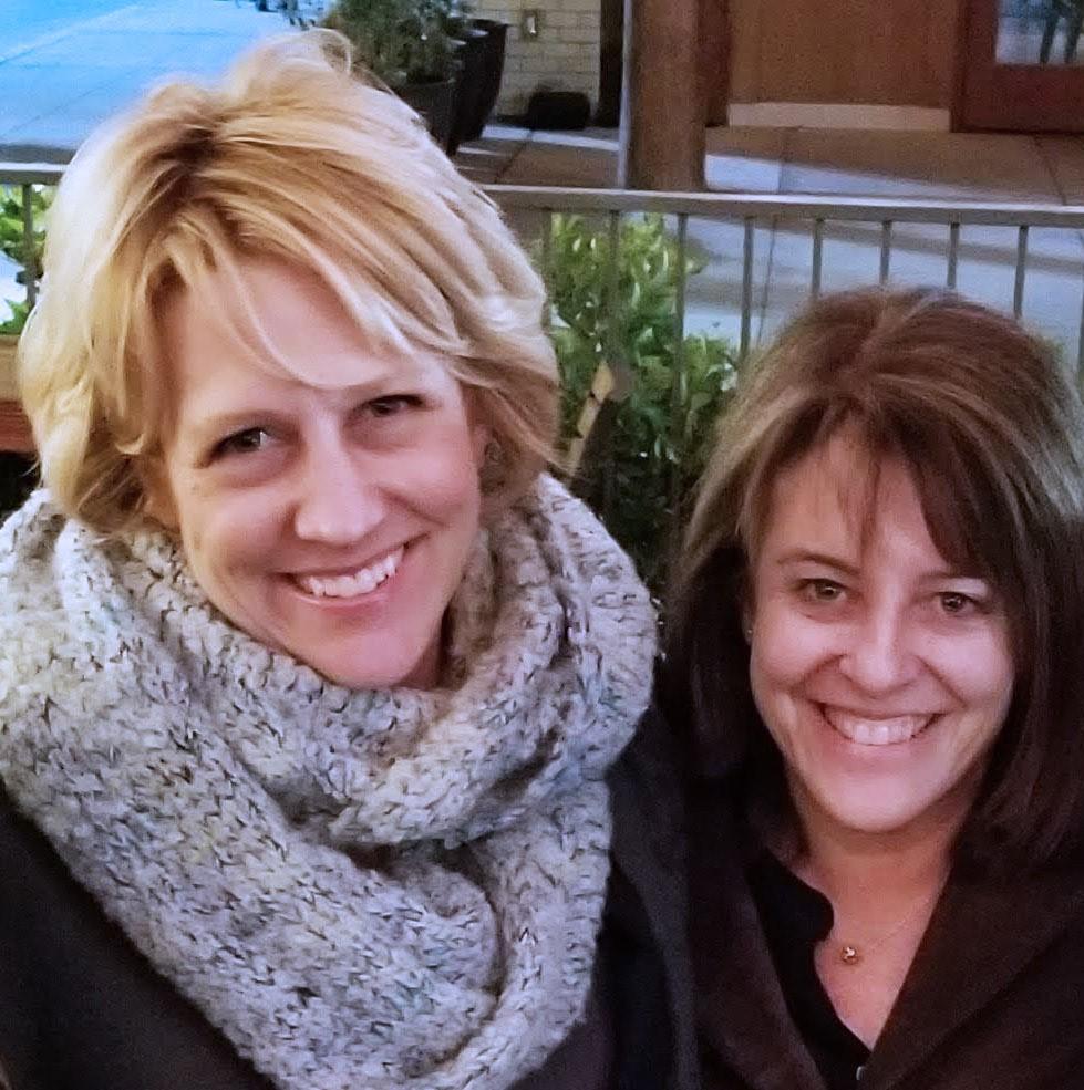 Kim Stephens (left) and Faith Sidlow (right) co-author the textbook, “Broadcast News in the Digital Age: A Guide to Storytelling, Producing, and Performing Online and on TV.” Its release is set for fall 2021. (Image provided by Faith Sidlow)