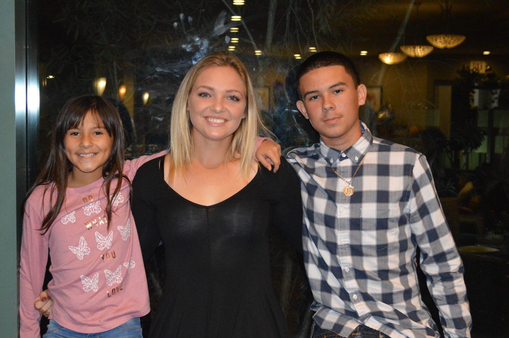 Fresno State womens soccer star Robyn McCarthy poses for a family dinner with Eliana VillaseÃ±or (left) and Jorge VillaseÃ±or Jr.