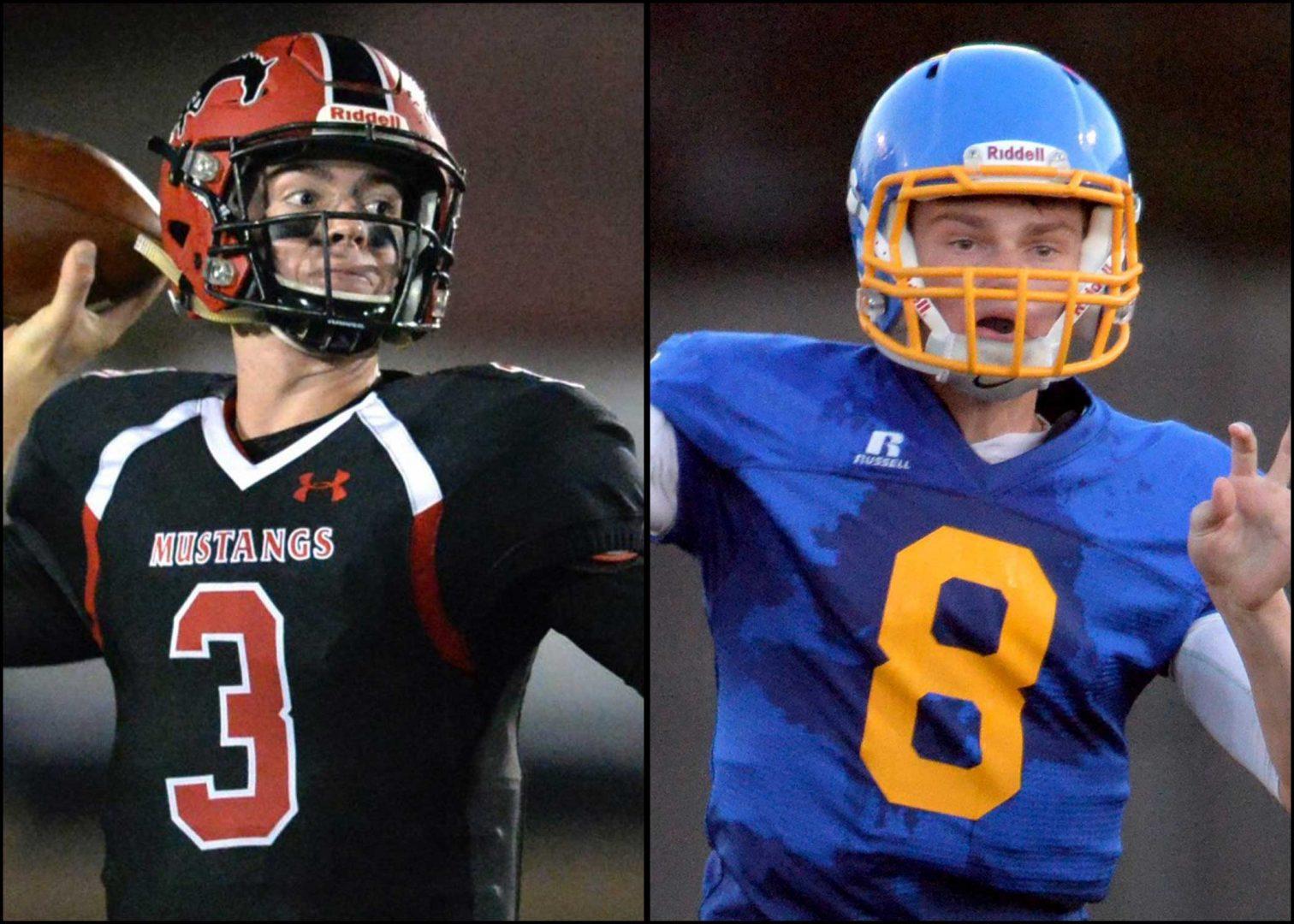 Jake Haener (Monte Vista, left) and Ben Wooldridge (Foothill, right) shared similar career accomplishments in high school, such as leading their teams to the NCS championship finals. (Photos courtesy of Doug Duran/Bay Area News Group)