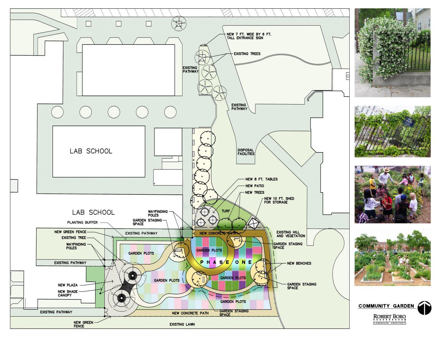 The planned location of the SECREd Garden west of the Kremen School of Education and Human Development. (Courtesy of Christina Macias)