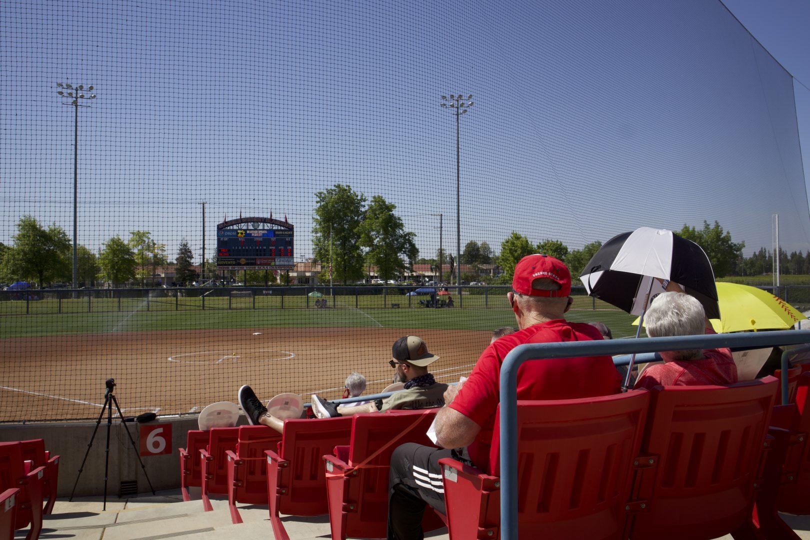 Fans made their way back to the stands at Fresno States doubleheader. (Halle Sembritzki/The Collegian)