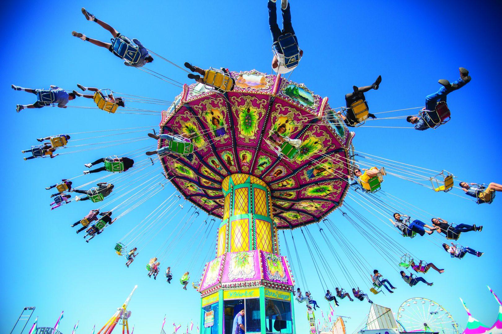 One of the regular carnival rides at the Big Fresno Fair. (Larry Valenzuela/The Collegian)