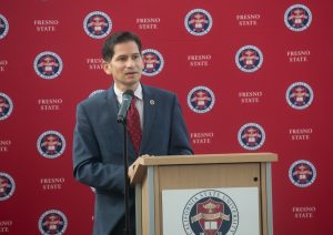 Fresno State President SaÃºl JimÃ©nez-Sandoval said Fresno County is interested in making an oncampus vaccination spot for monkeypox. (JesÃºs Cano/The Collegian)